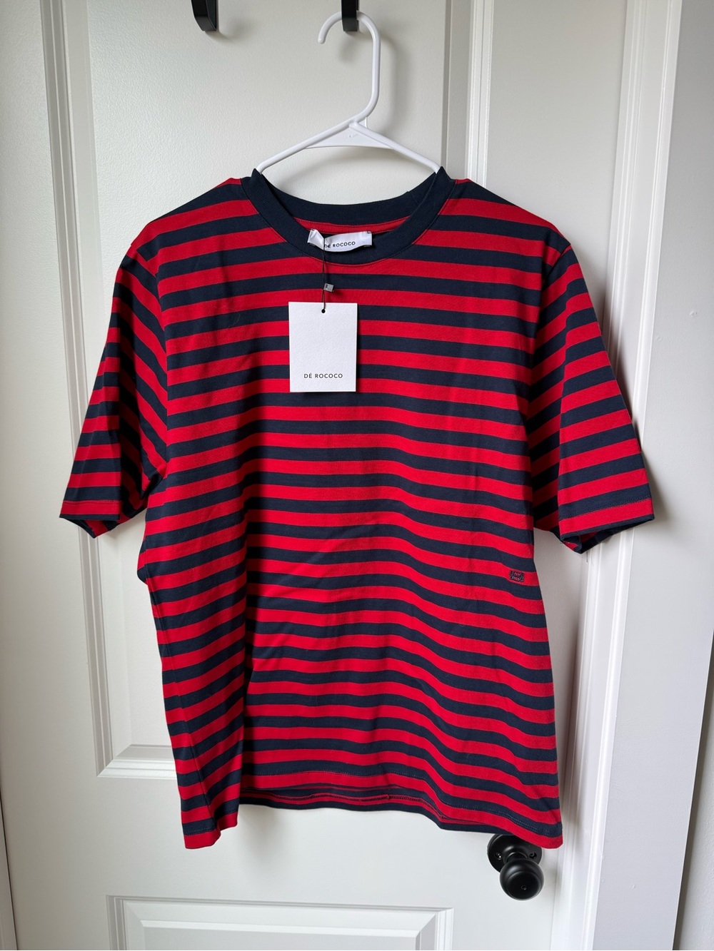 De Rococo Red and Navy Striped Tee
